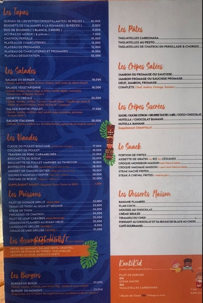 Le Kontiki — carte page 1