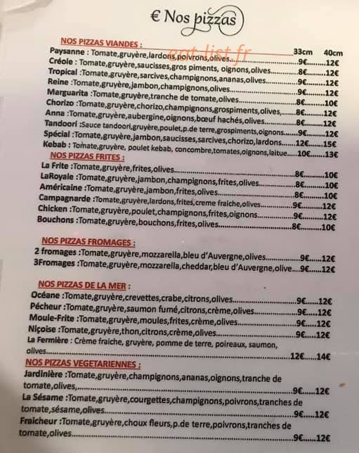 Pizza la mifa K — carte page 1