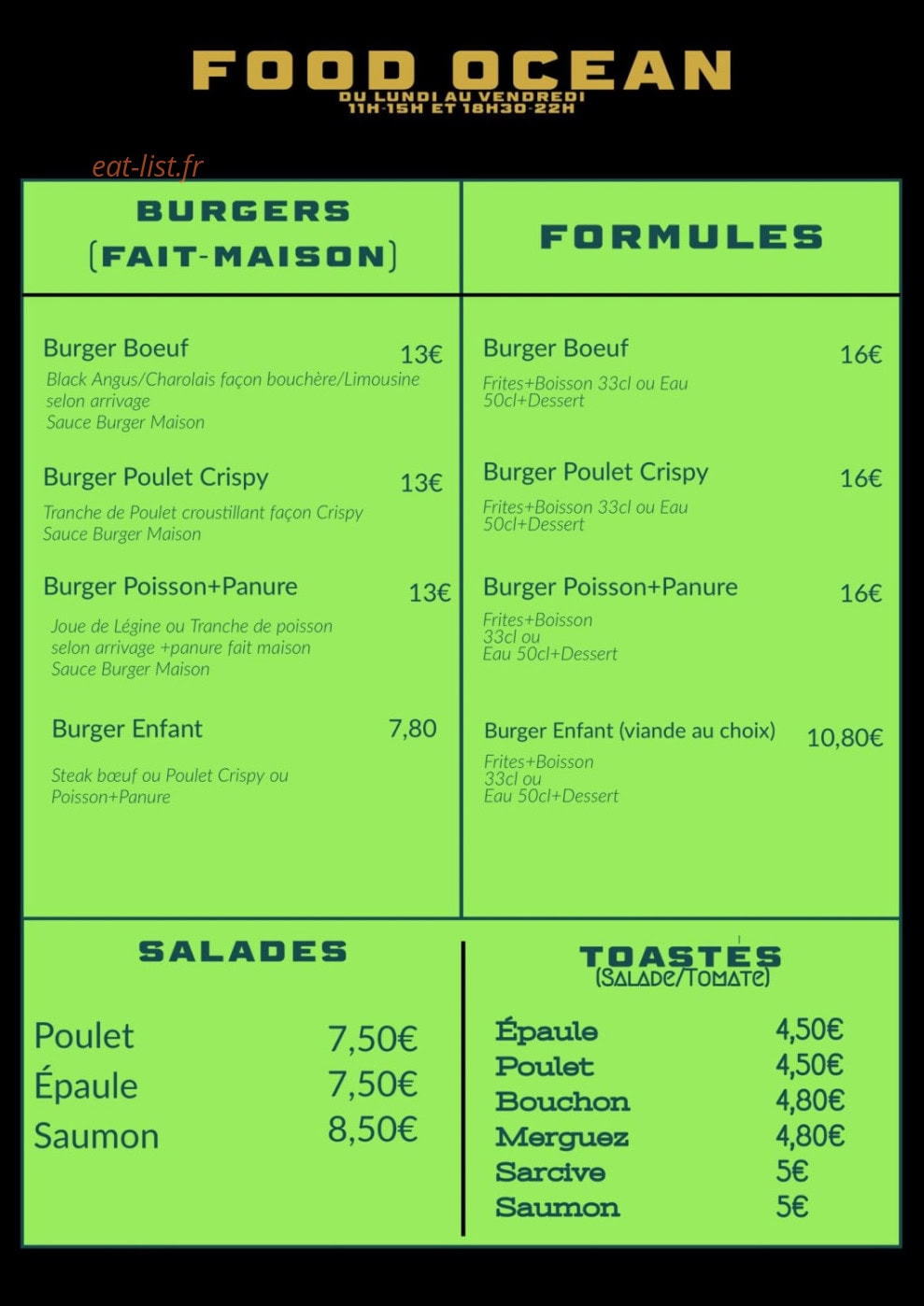Food Ocean — carte page 2