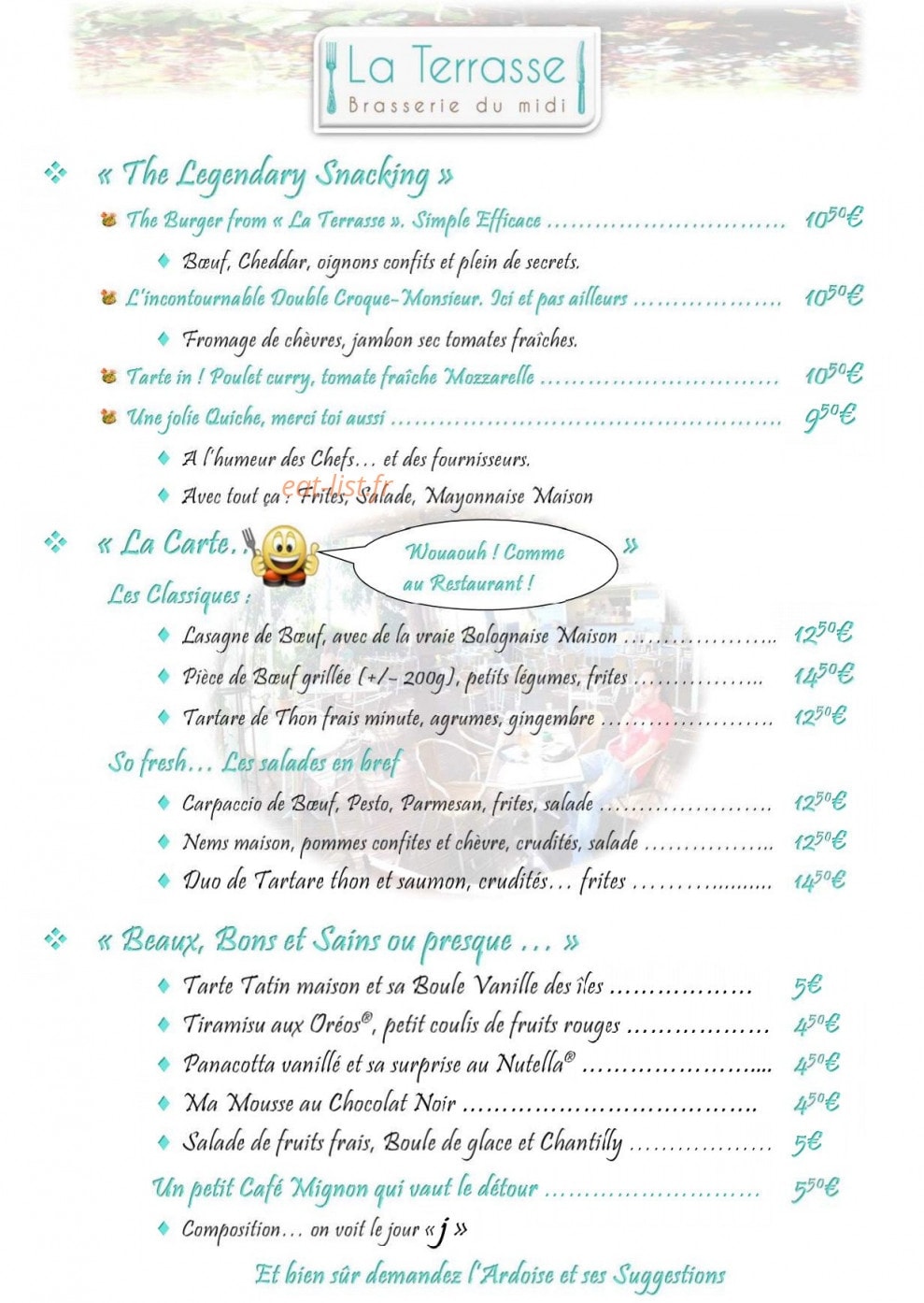 La Terrasse — carte page 1