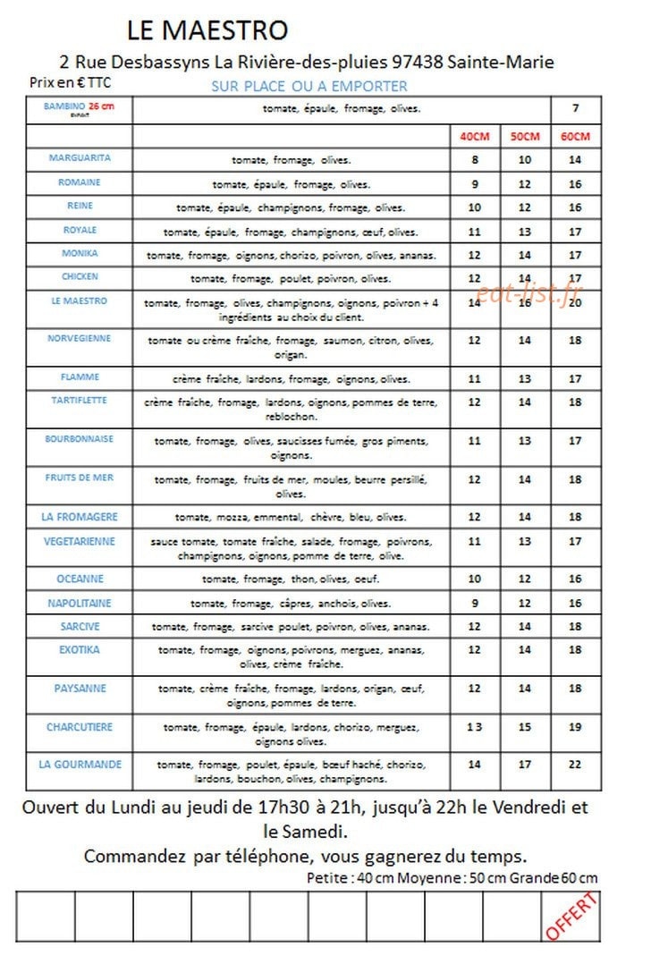 Le Maestro — carte page 1
