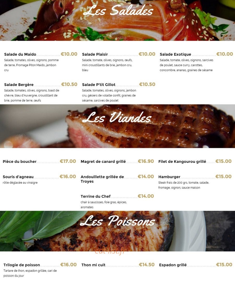 Le P'tit Gillot — carte page 1