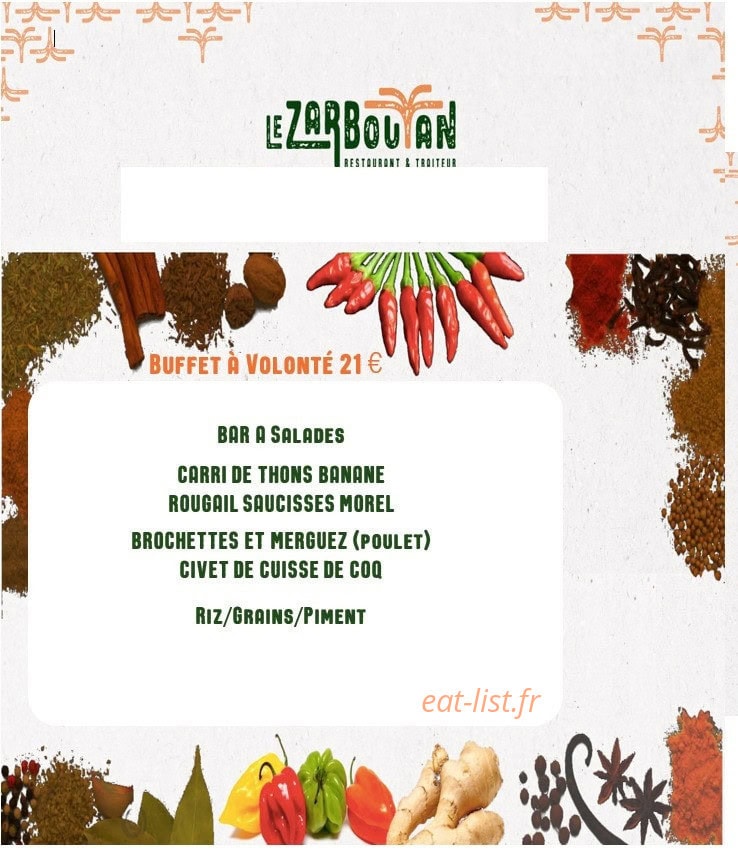 Le zarboutan — carte page 1