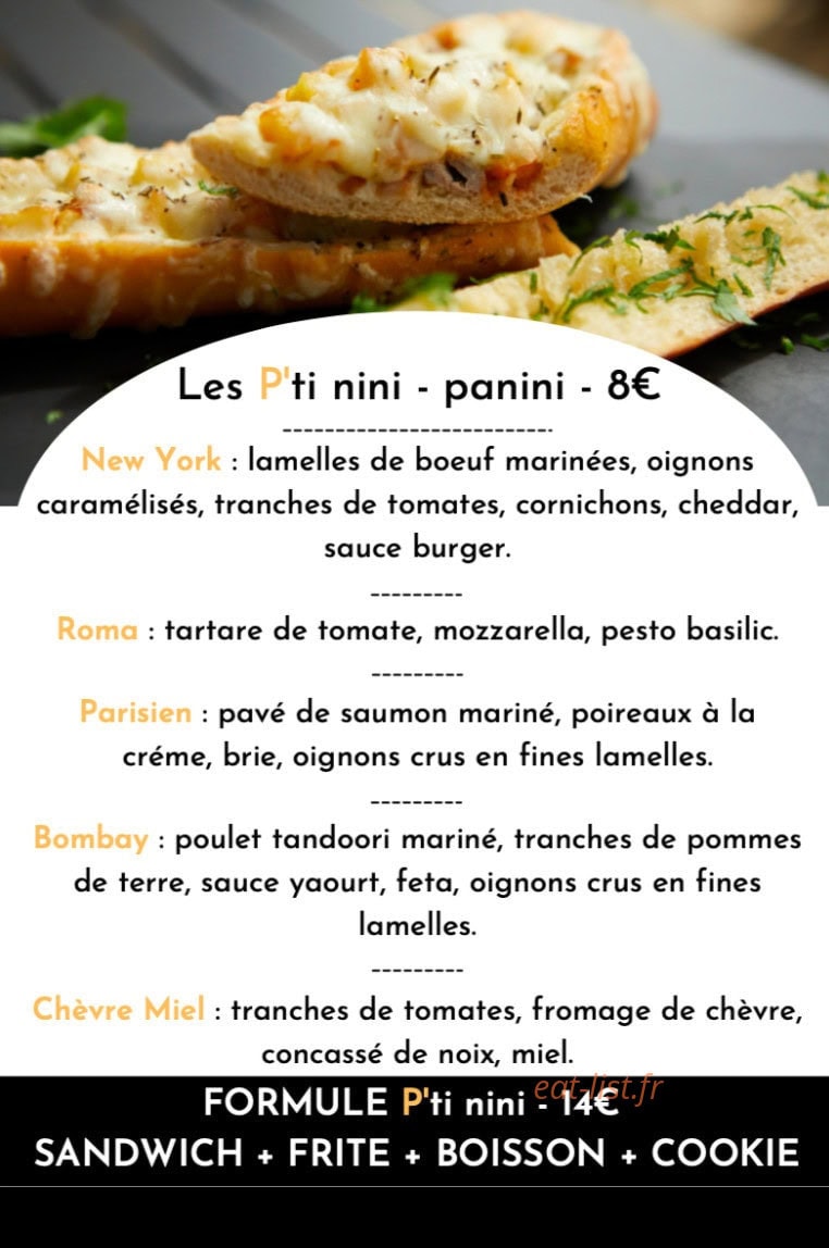 Les P'ti Pains — carte page 1