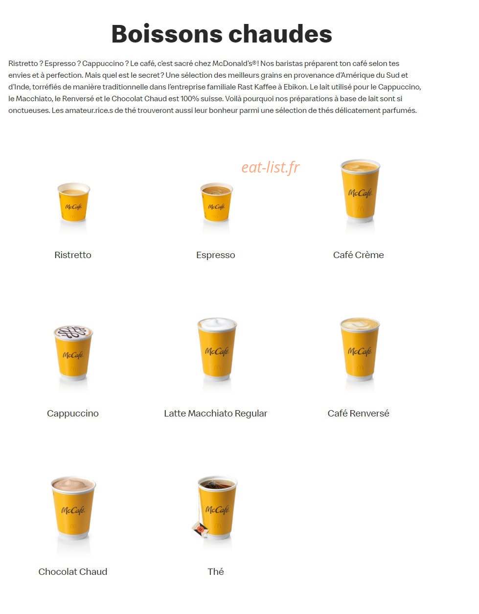 Mc Donald's — carte page 17