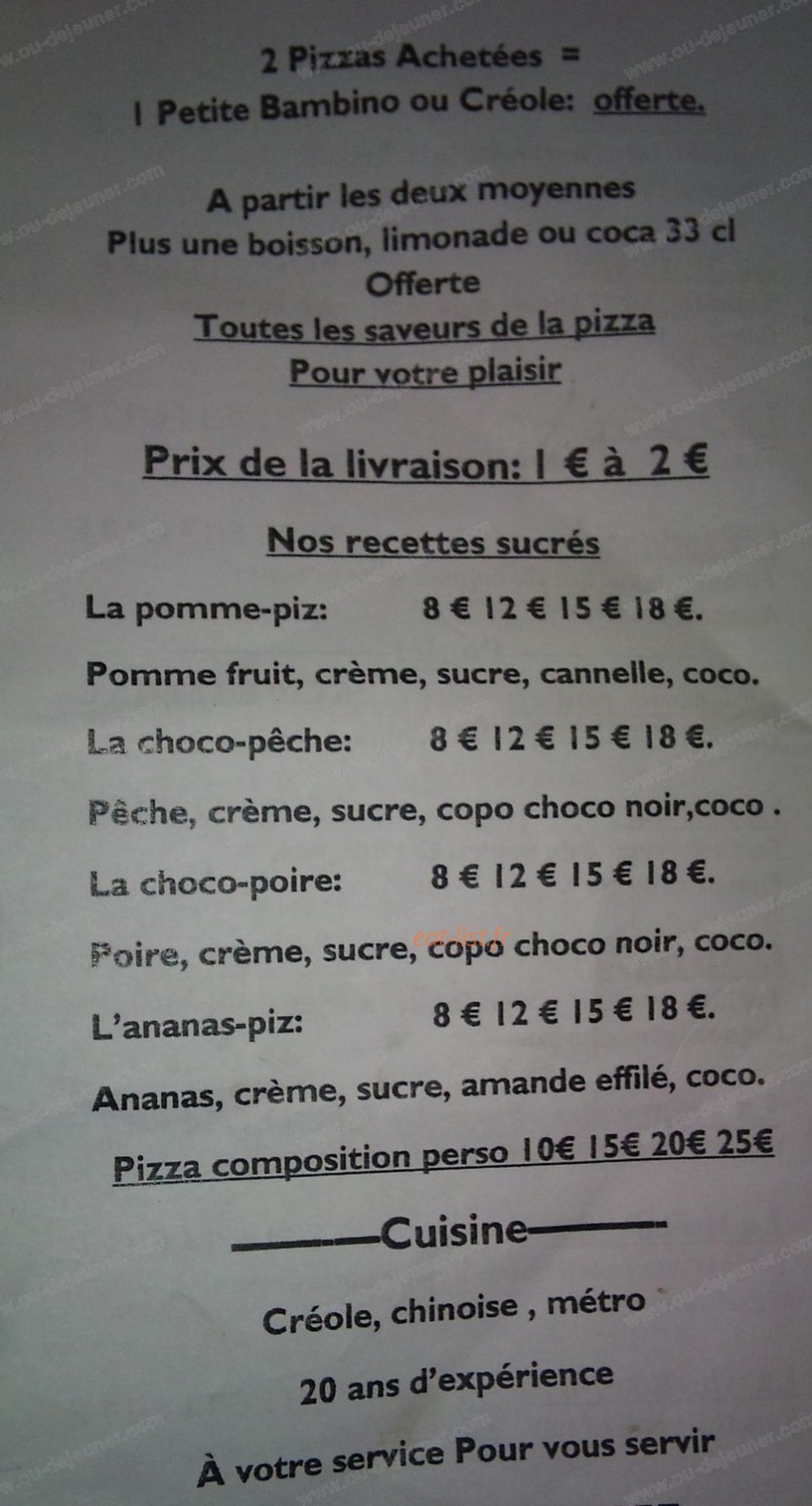 Micro traiteur pizza — carte page 2