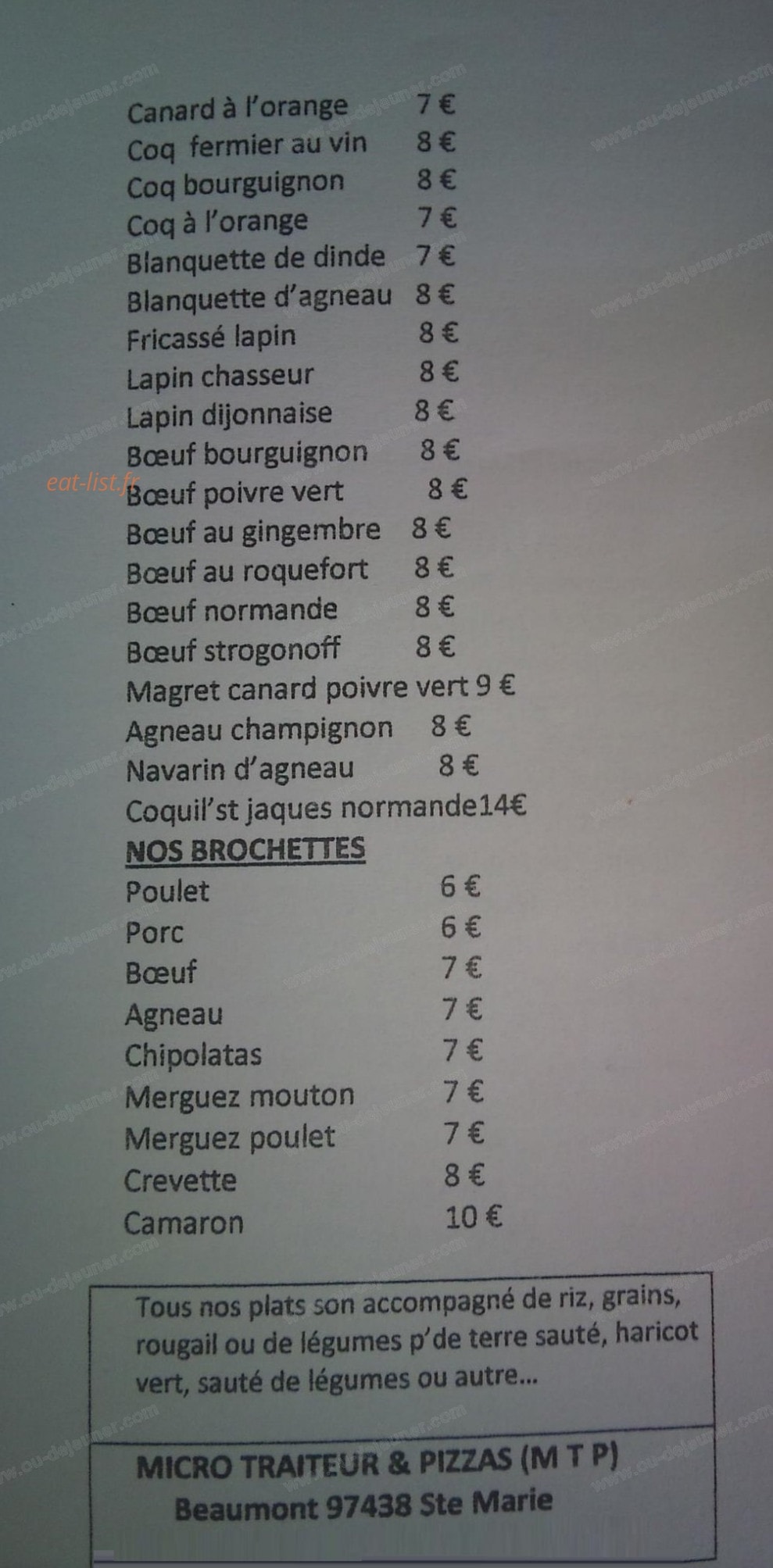 Micro traiteur pizza — carte page 11