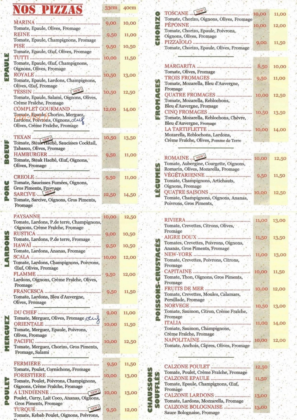 Pizzeria Riviera — carte page 2