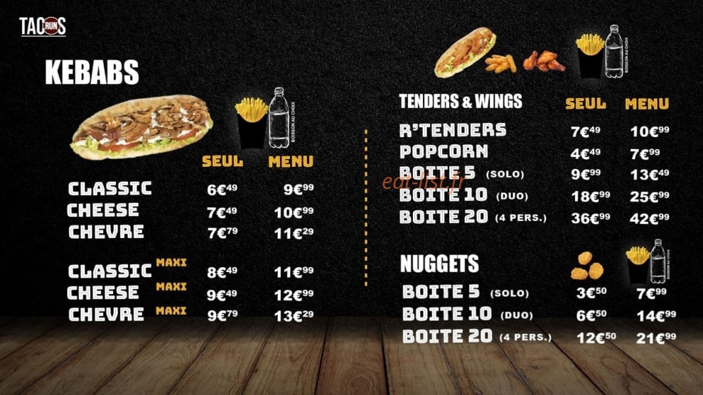 Run tacos — carte page 4