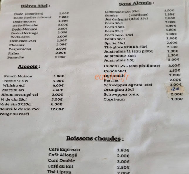 Chez Louiso — carte page 2