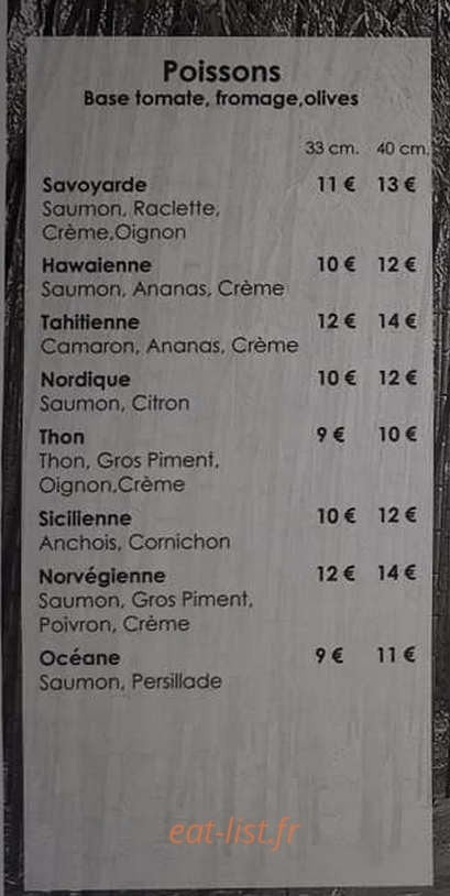 Pizzeria Les Bambous — carte page 6