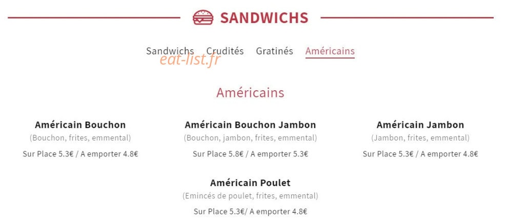 Restaurant Coulée 77 — carte page 5