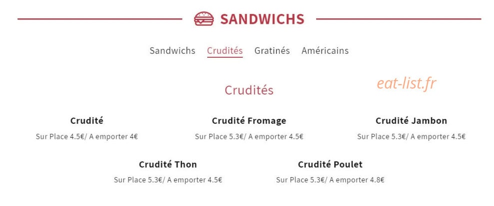 Restaurant Coulée 77 — carte page 3