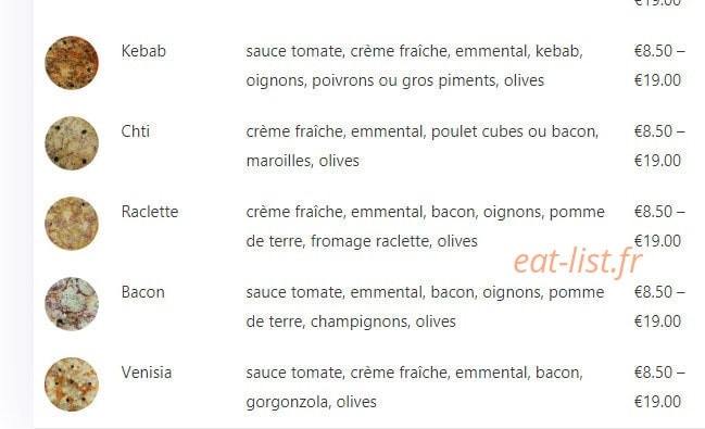 Chti Pizz — carte page 4