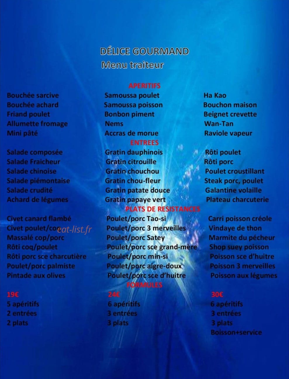 Delice gourmand — carte page 1