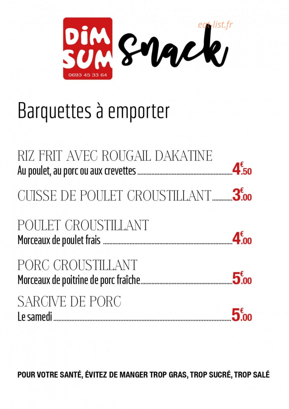 Dim Sum snack — carte page 2