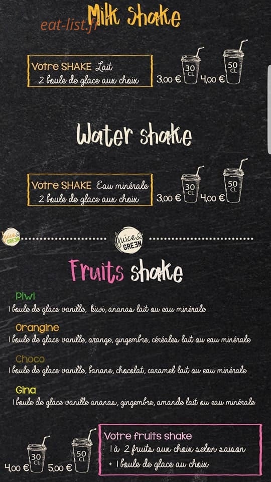 Juice & Green — carte page 8