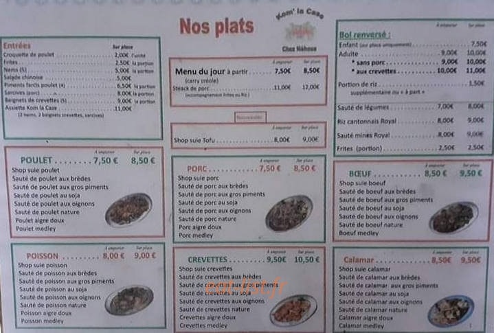 Kom' la case — carte page 1