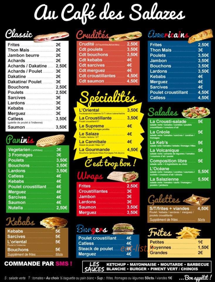 Le Café Des Salazes — carte page 1