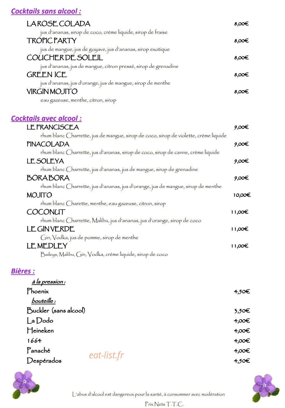 Le franciscea — carte page 8