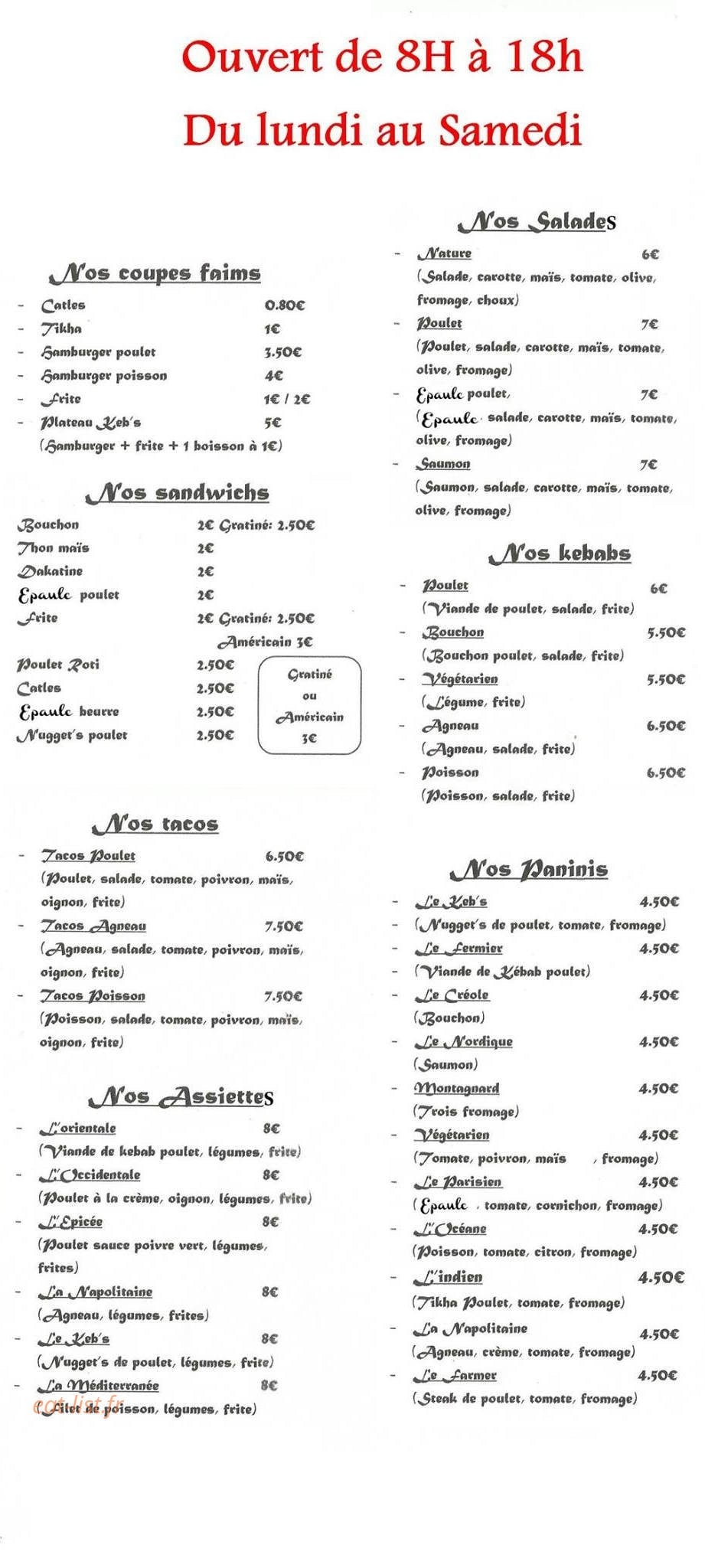 Le Keb's — carte page 3