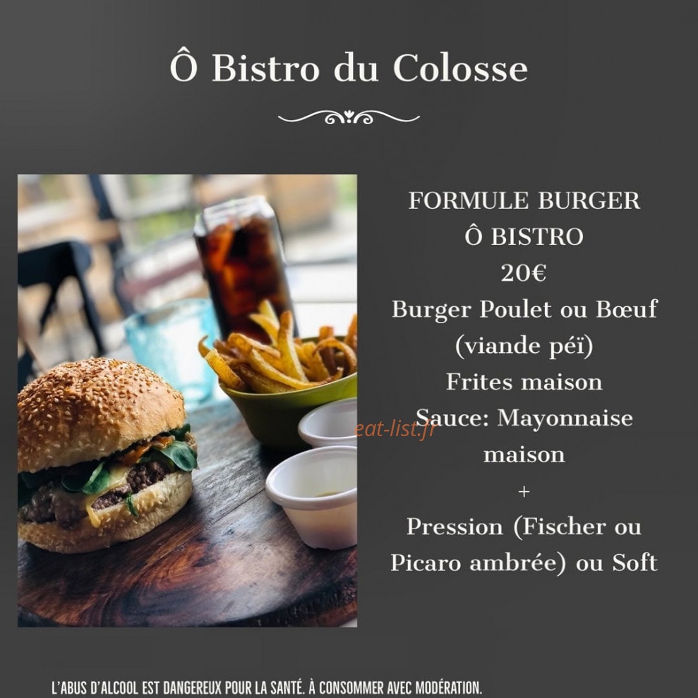 Ô Bistro du Colosse — carte page 1