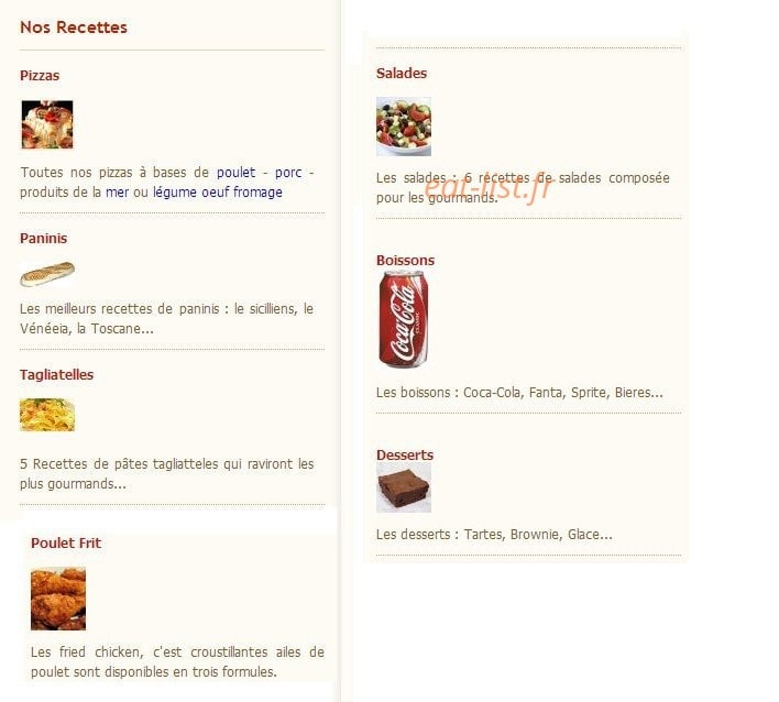 Pizza Avenue — carte page 6