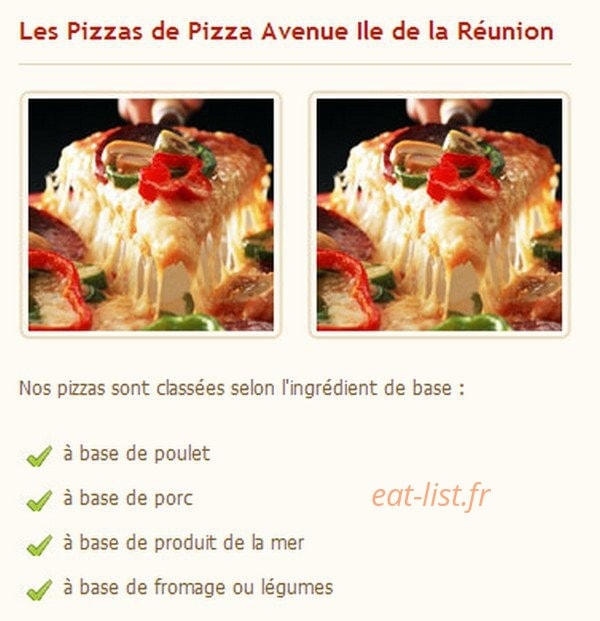 Pizza Avenue — carte page 2