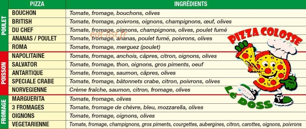 Pizza Colosse — carte page 3