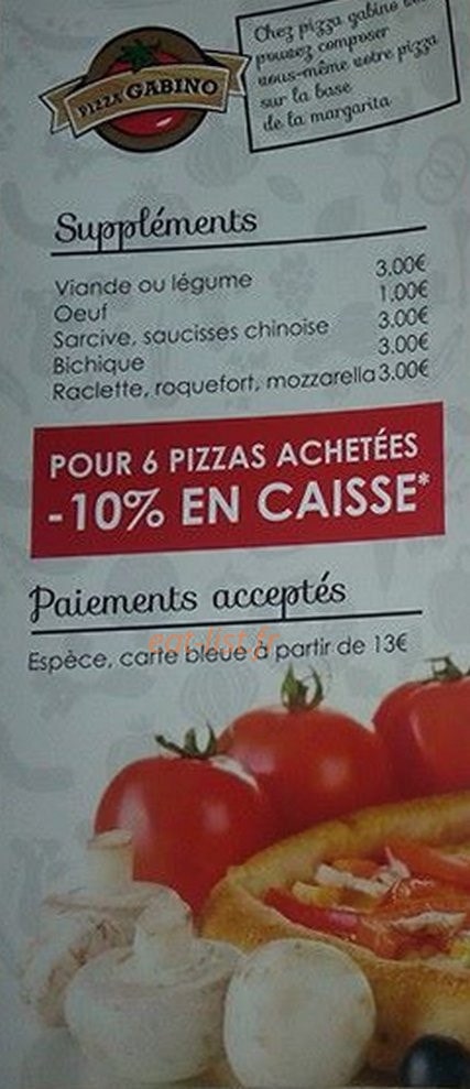 Pizza Gabino — carte page 5