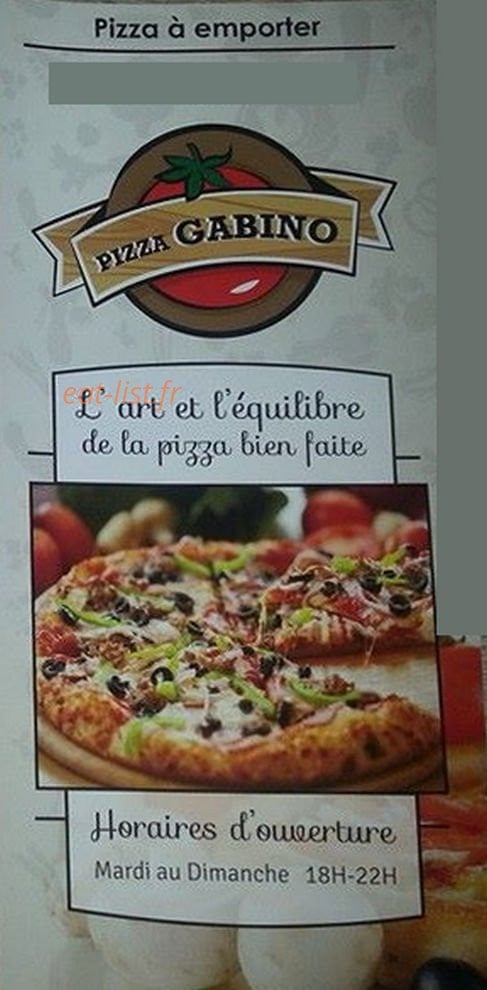 Pizza Gabino — carte page 1