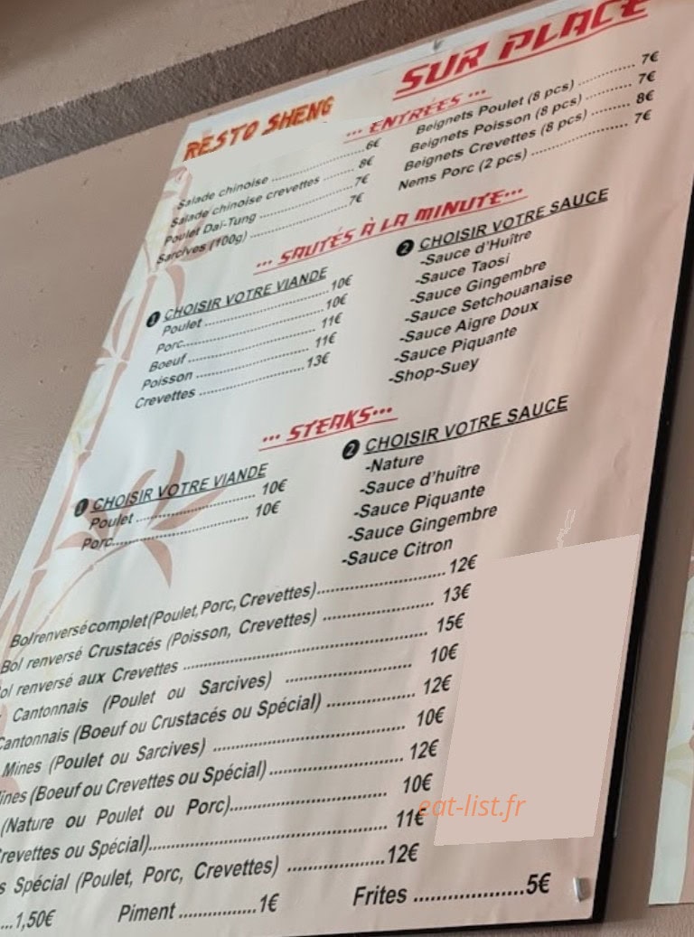 Resto Sheng — carte page 2