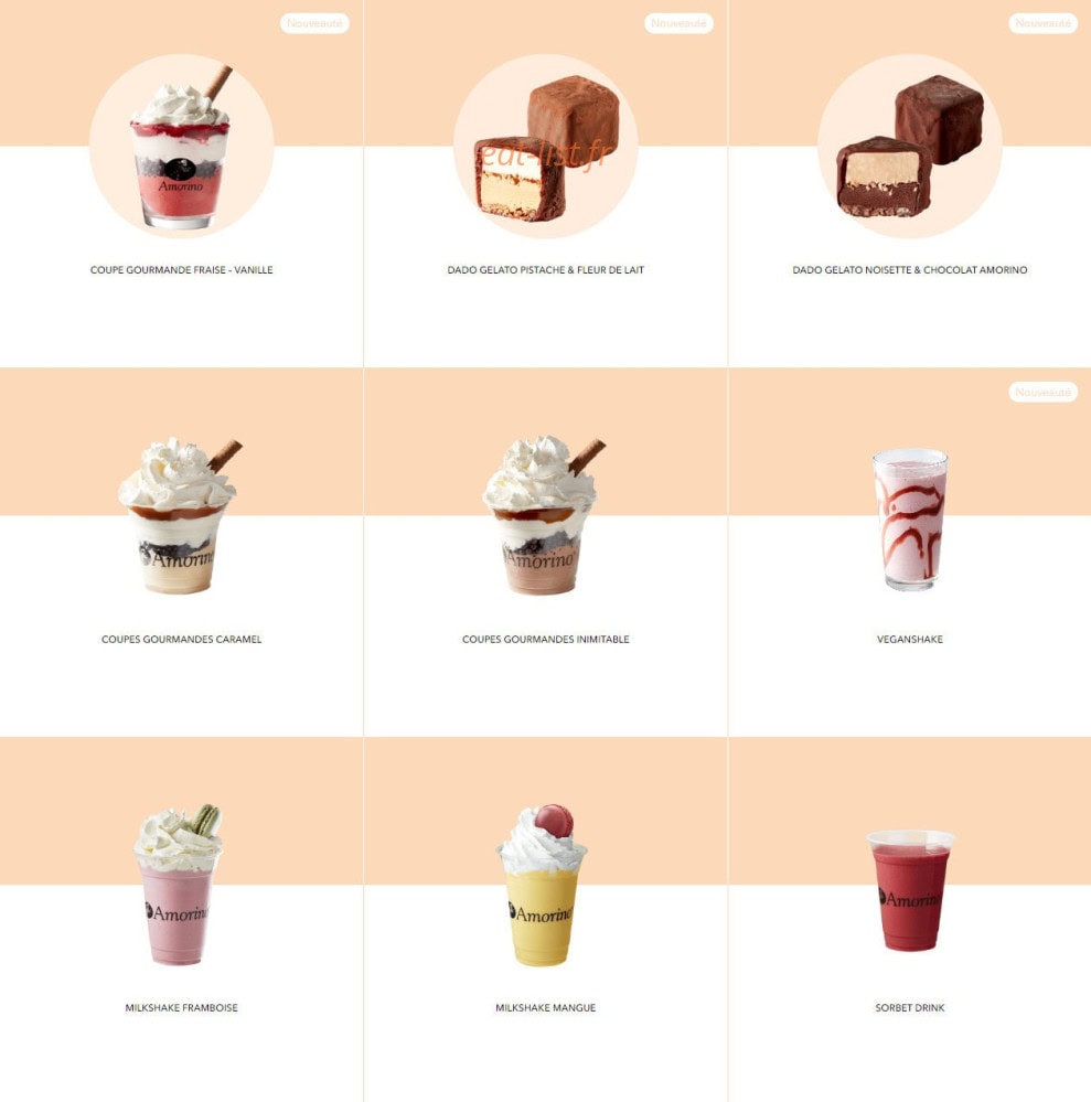 Amorino — carte page 7