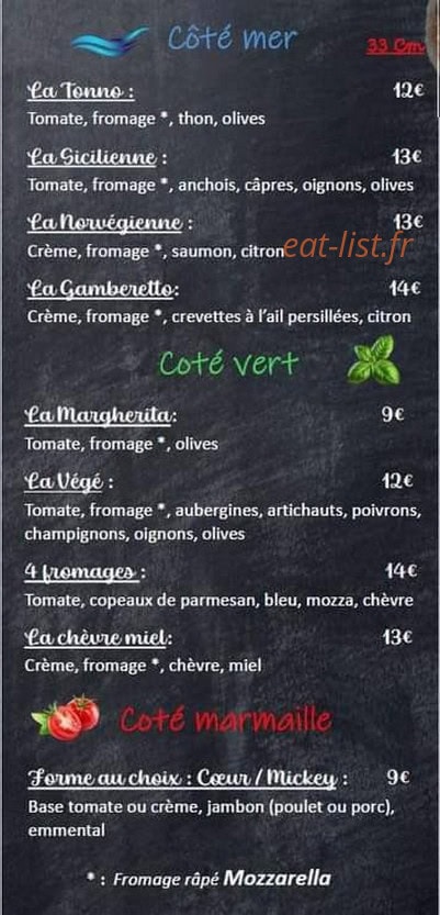 La Baga Pizza — carte page 2