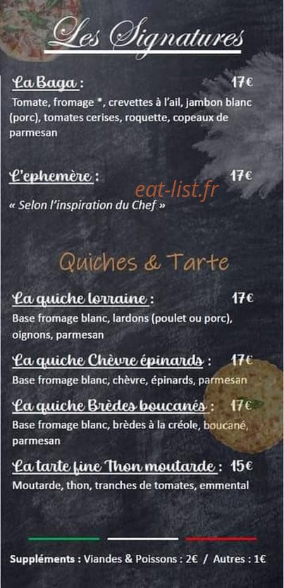 La Baga Pizza — carte page 3