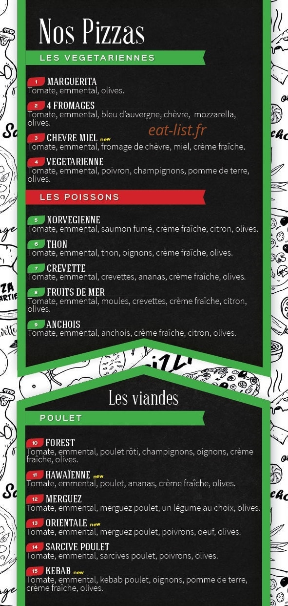 La pizza du quartier — carte page 1