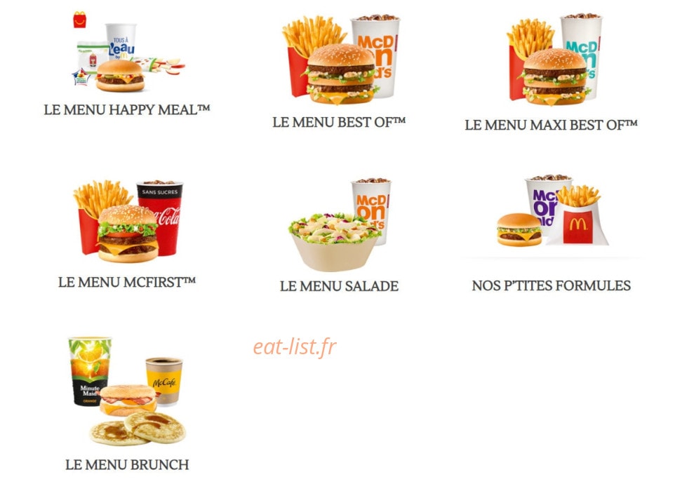 Mc Donald's — carte page 1