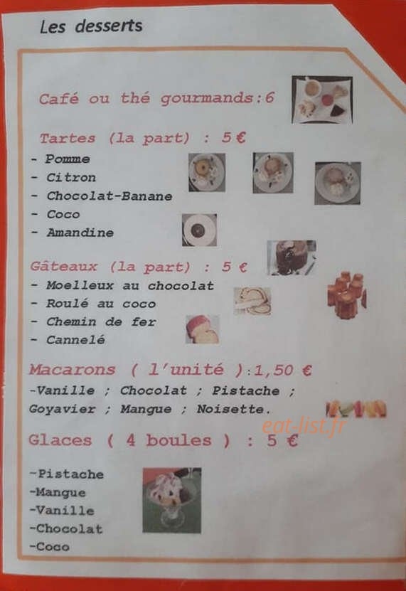 Restaurant Des Laves — carte page 2