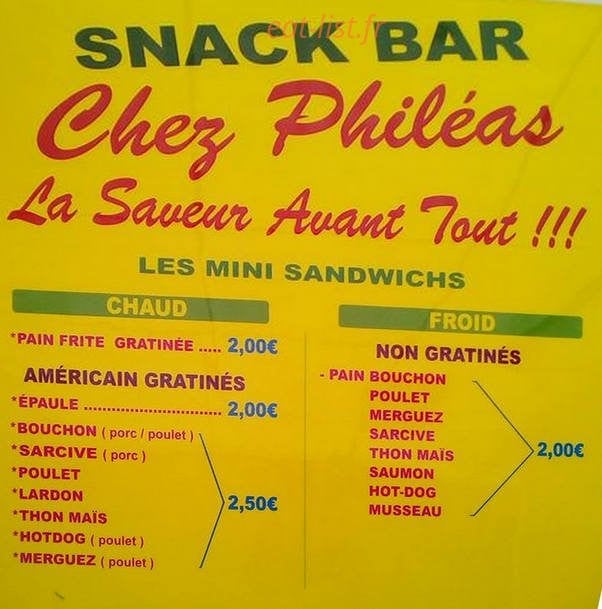Chez Philéas — carte page 1