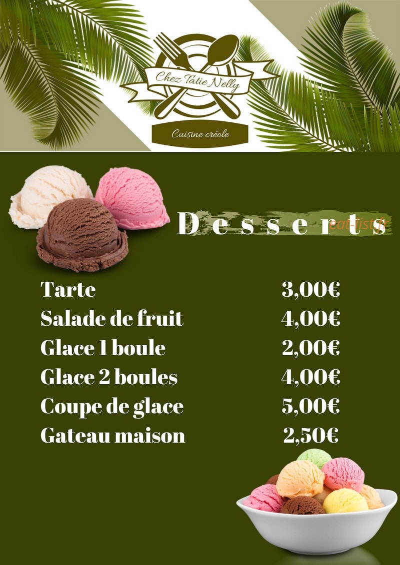 Carte et menu de Chez Tatie Nelly à Saint Louis — page 4
