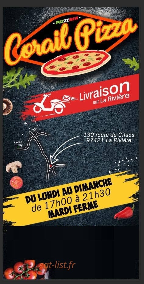Corail pizza — carte page 1