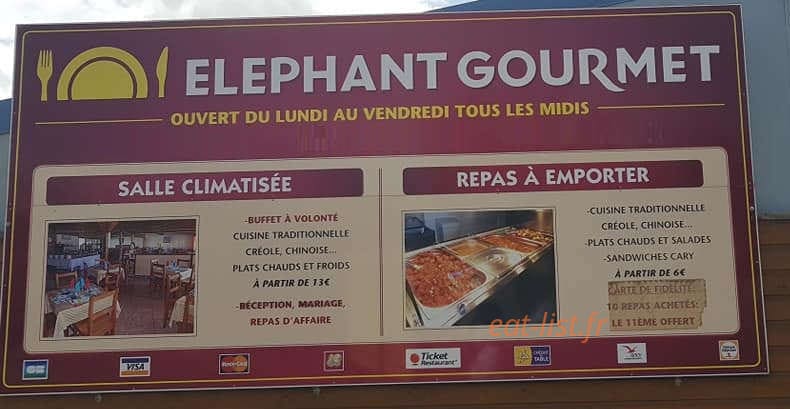L'éléphant Gourmet — carte page 1