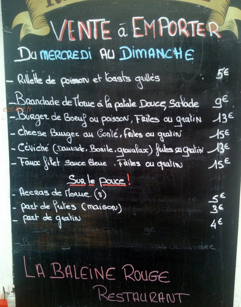 La Baleine Rouge — carte page 1