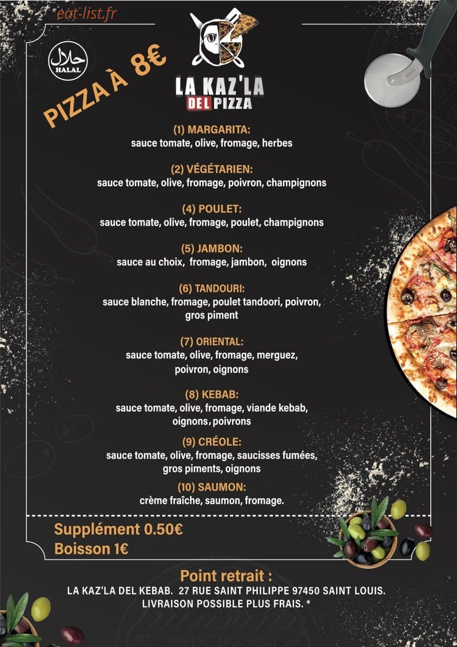 La Kaz' La Del Kebab — carte page 3
