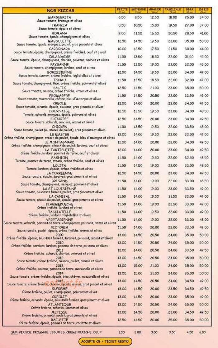 La Pizza 2 — carte page 2