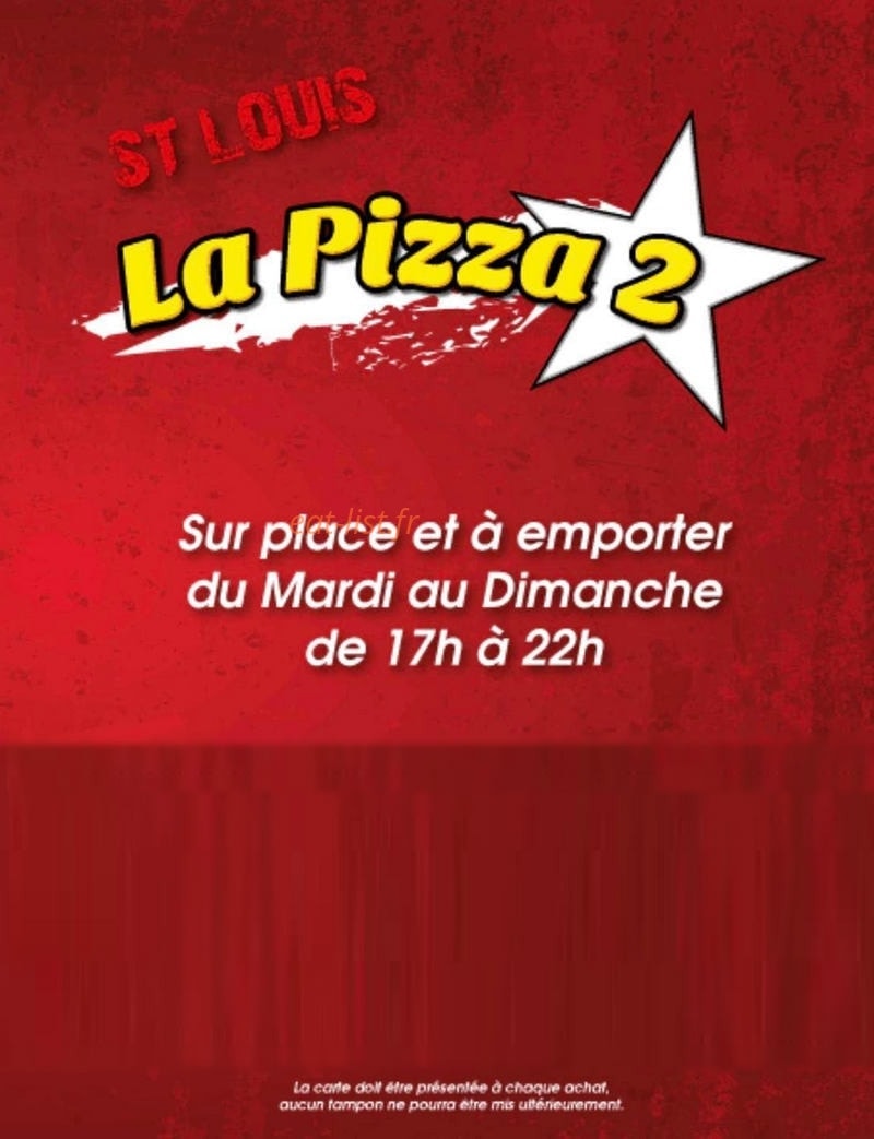 La Pizza 2 — carte page 1