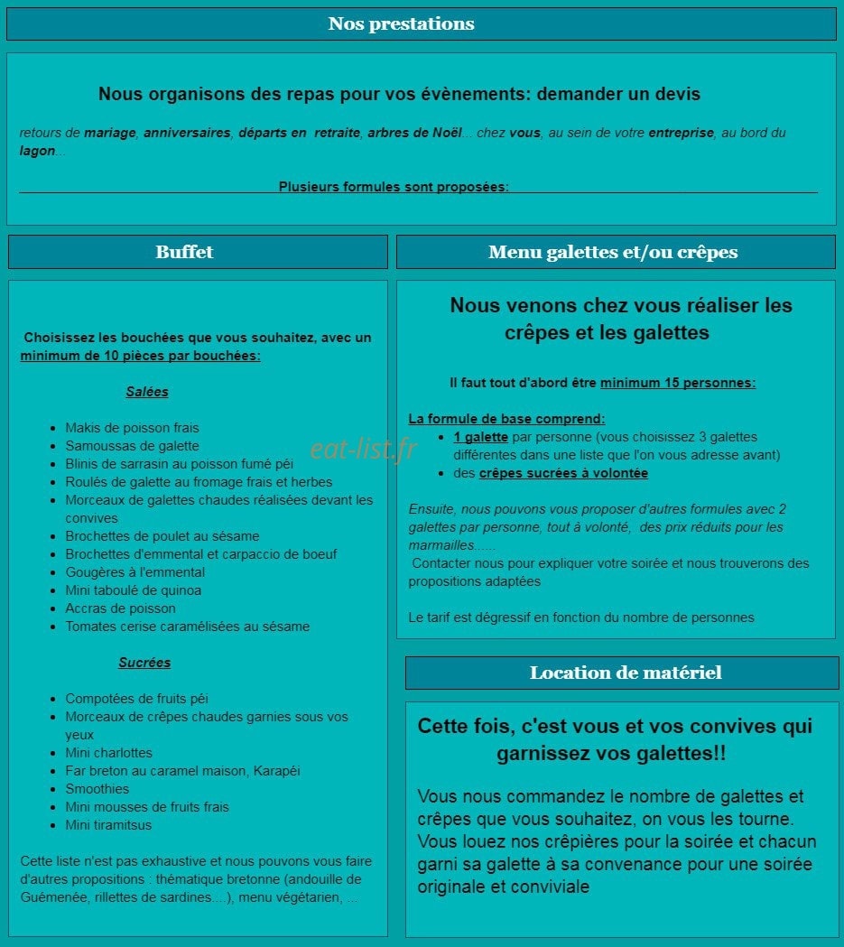 La Z'olie Crepe — carte page 2