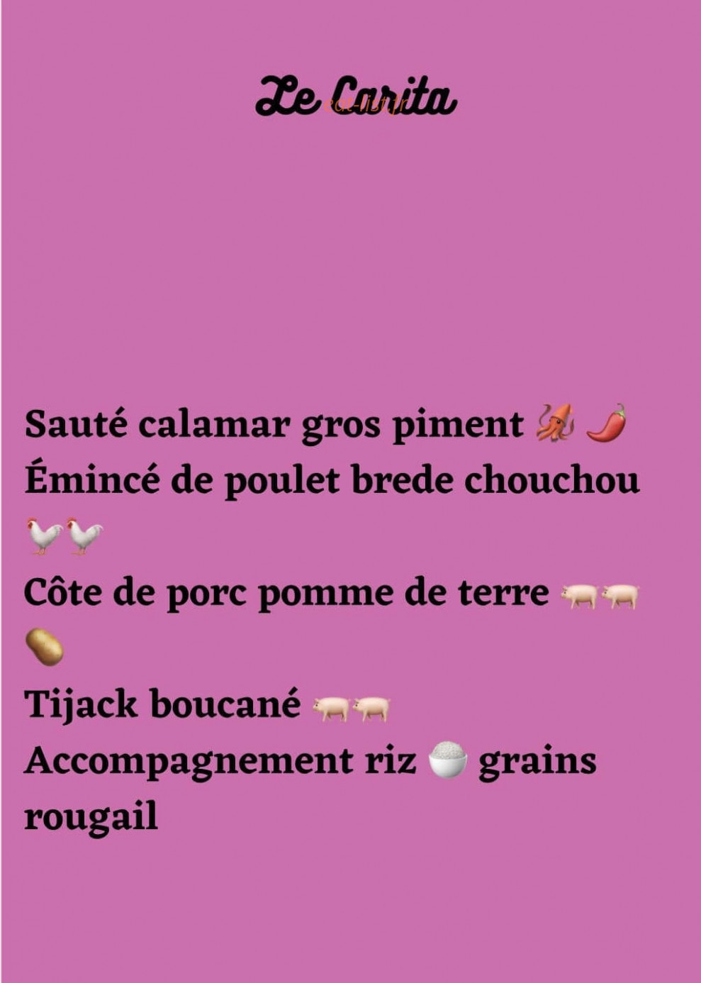 Le Carita — carte page 1