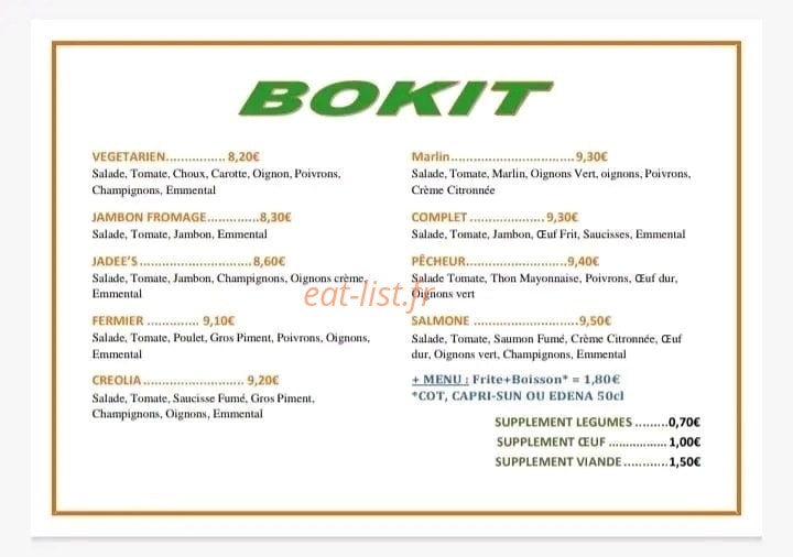 O Jadee's Bokit — carte page 5