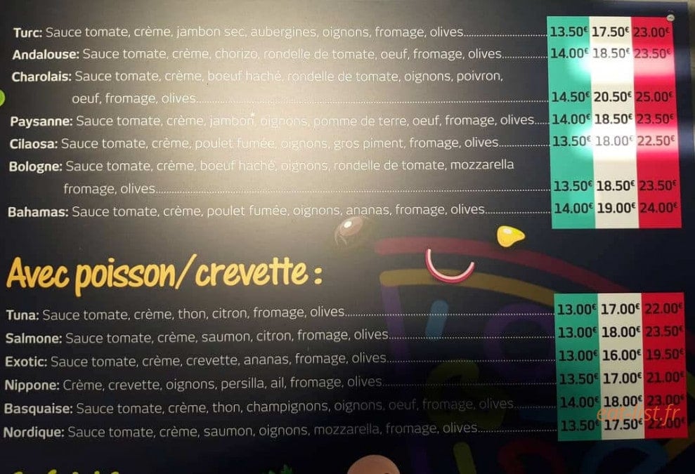 Very Good Pizza — carte page 2